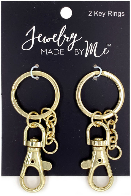 Jewelry Made By Me Key Ring 2/Pkg-Gold - 22190191 - 842702146934