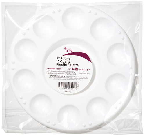 12 Pack Cousin DIY Plastic Palette 7" Round-10 Cavity 40000682 - 191648095296