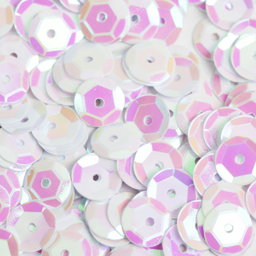 12 Pack - CousinDIY Cupped Sequins-White Iridescent, 8mm 200/Pkg - 5A002F8C-871