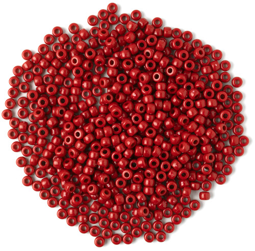 3 Pack CousinDIY Pony Beads 6mmx9mm 720/Pkg-Opaque Red PB720-841