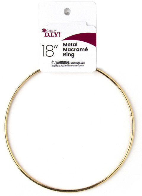 3 Pack CousinDIY Metal Macrame Ring 18"-Gold 40000655 - 191648095128