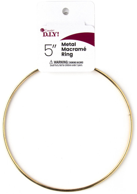 6 Pack CousinDIY Metal Macrame Ring 5"-Gold 40000652 - 191648095098