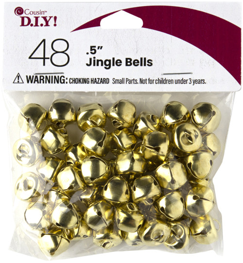 3 Pack CousinDIY Jingle Bells .5" 48/Pkg-Gold 40000637 - 191648095005