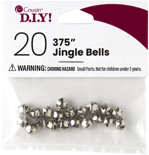 6 Pack CousinDIY Jingle Bells .25" 20/Pkg-Silver 40000631 - 191648094947
