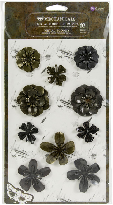 Finnabair Mechanicals Metal Embellishments-Metal Blooms, 10/Pkg 968496 - 655350968496