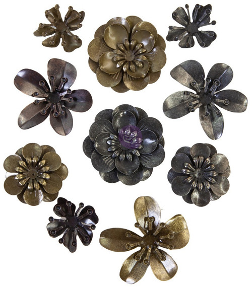 Finnabair Mechanicals Metal Embellishments-Metal Blooms, 10/Pkg 968496