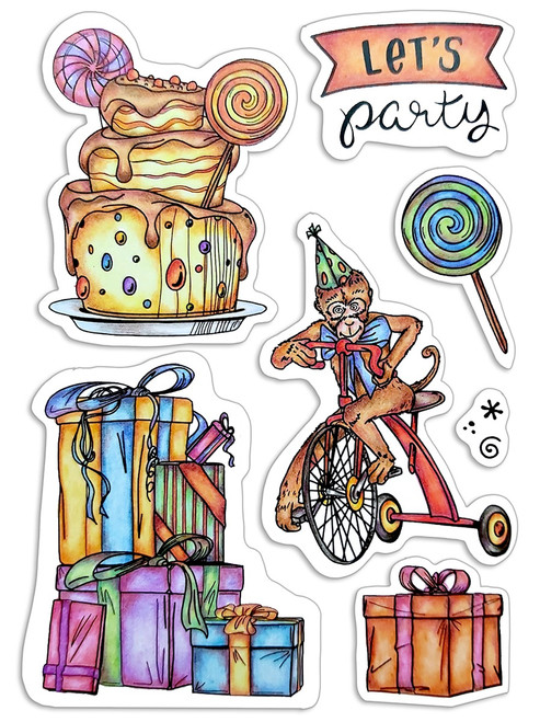 Ciao Bella Stamping Art Clear Stamps 4"X6"-Let's Party PS6048 - 8052789436312