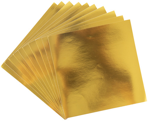 Sizzix Surfacez Aluminum Metal Sheets 6"X6" 10/Pkg-Gold 665258