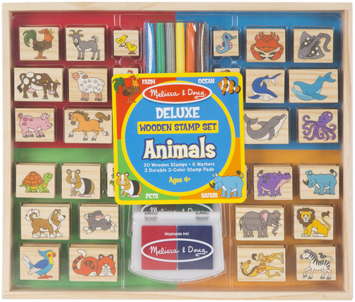 Melissa & Doug Deluxe Wooden Stamp Set -Animals MD2394 - 000772023948