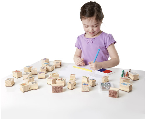Melissa & Doug Deluxe Wooden Stamp Set-Animals - MD2394 Melissa & Doug Deluxe Wooden Stamp Set-Animals - MD2394
