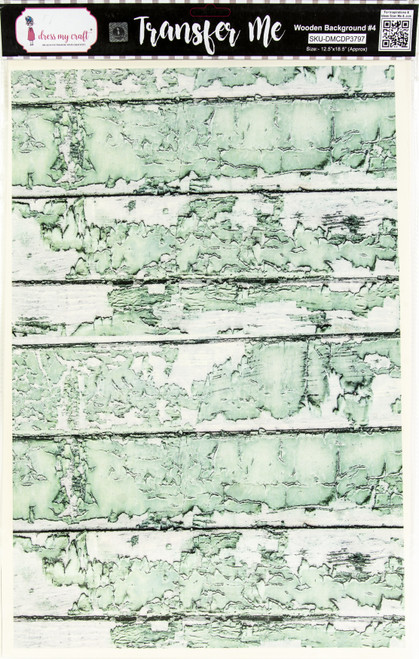Dress My Craft Transfer Me Sheet 12.5"X18.5"-Wood Background #4 - DMCD3797 - 194186007240