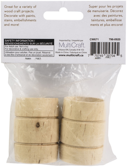 Craft Medley Mini Wood Barrel 2/Pkg-2"X1.5" - CW671
