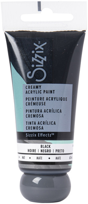 Sizzix Effectz Creamy Matte Acrylic Paint 60ml-Black -664558 - 630454261469