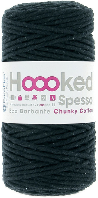 Hoooked Spesso Chunky Cotton Macrame Yarn-Noir - SPESSOCH-250 - 87198748333948719874833394