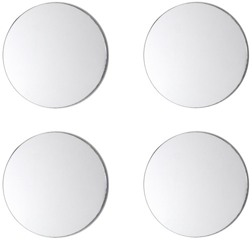 6 Pack Round Glass Mirrors 2" 4/Pkg-Silver -40000663