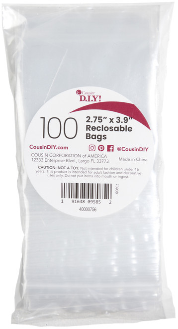 3 Pack CousinDIY Reclosable Bags 100/Pkg-3"x4" 40000756 - 191648095852