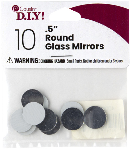6 Pack Round Glass Mirrors 0.5" 10/Pkg-Silver -40000667 - 191648095234