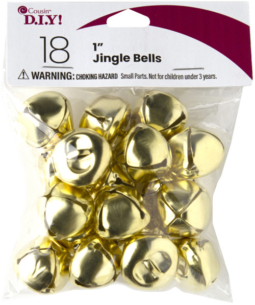 3 Pack - CousinDIY Jingle Bells 1" 18/Pkg-Gold - 40000635-635 - 191648094985