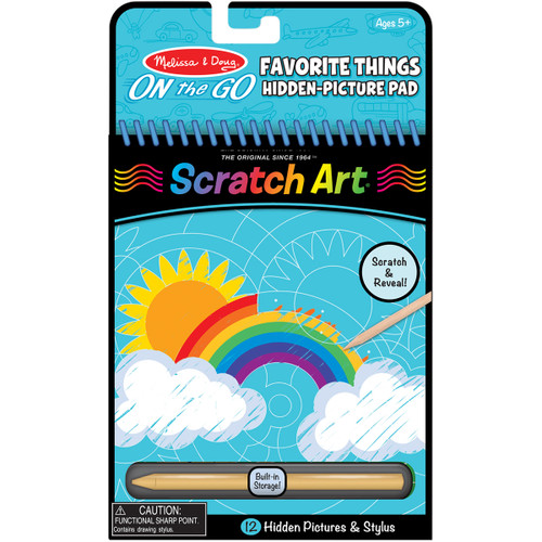 Melissa & Doug On The Go Scratch Art Hidden Picture Pad-Favorite Things MDHPP-9418 - 000772094184