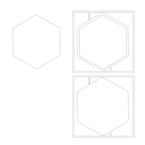 P13 Light Chipboard Decoration Base 6"X6"-Hexagon P13CHI31