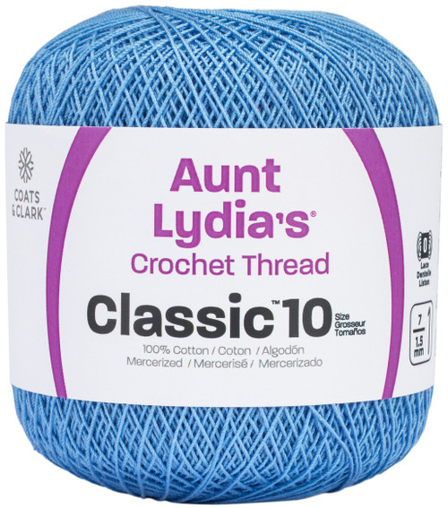 Aunt Lydia's Classic Crochet Thread Size 10-Medium Blue 154-4370 - 073650056239