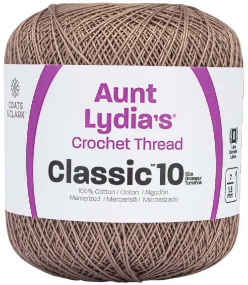 Aunt Lydia's Classic Crochet Thread Size 10-Taupe Clair 154-8550 - 073650056277