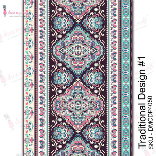 Dress My Craft Transfer Me Sheet A4-Traditional Design #1 - DMCD4050