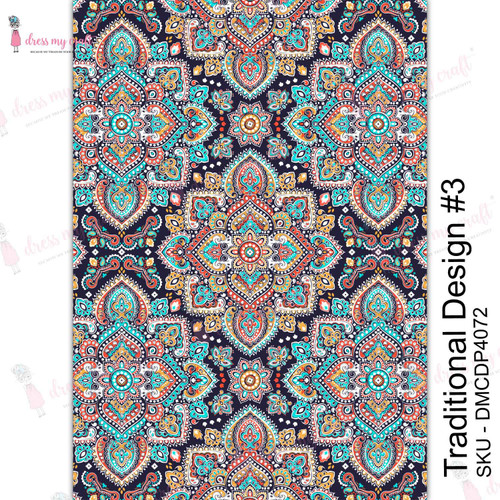 Dress My Craft Transfer Me Sheet A4-Traditional Design #3 - DMCD4072