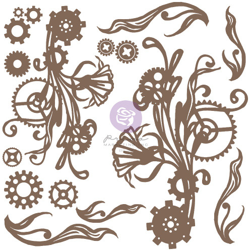 Finnabair Decorative Chipboard-Mechanical Flourishes, 16/Pkg 968915