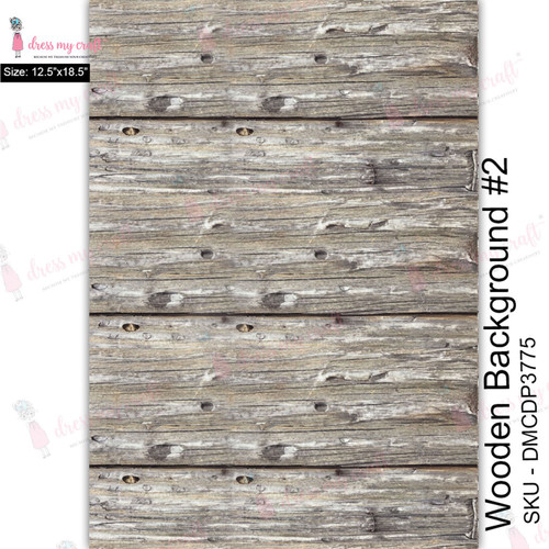 Dress My Craft Transfer Me Sheet 12.5"X18.5"-Wood Background #2 - DMCD3775