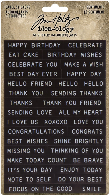 Idea-Ology Sentiments Label Stickers-68/Pkg - TH94121 - 040861941210