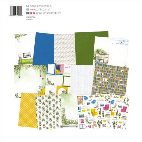 P13 Double-Sided Paper Pad 12"X12" 12/Pkg-The Garden Of Books P13GAR08