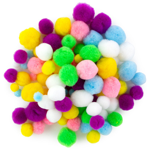 CousinDIY Pom-Pom Variety Pack 100/Pkg-Spring - A50026M0-808