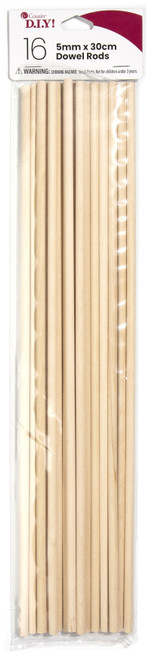 CousinDIY Dowel Rod 3/16"X12" 16/Pkg-Natural - 40000532 - 191648094213