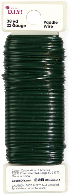 CousinDIY Paddle Wire 22 Gauge 38yd-Green 40000928 - 191648097108