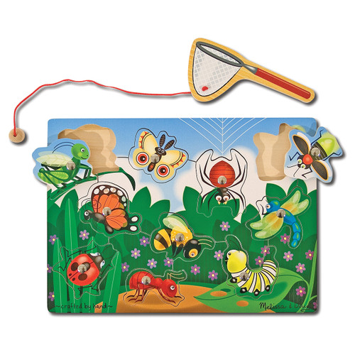 Melissa & Doug Magnetic Wooden Puzzle Game 10pcs-Bug Catching - MD3779