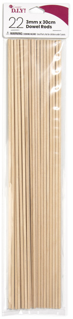 CousinDIY Dowel Rod .125"X12" 22/Pkg-Natural - 40000531 - 191648094206