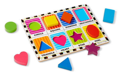 Melissa & Doug Chunky Puzzle 6pcs 12"X9"-Shapes - MDCP-3730 Melissa & Doug Chunky Puzzle 6pcs 12"X9"-Shapes - MDCP-3730