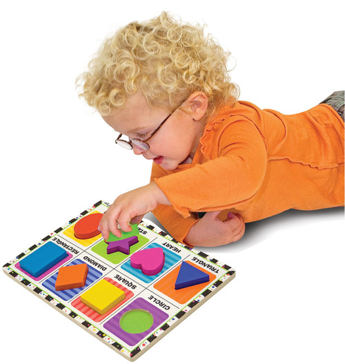 Melissa & Doug Chunky Puzzle 6pcs 12"X9"-Shapes - MDCP-3730 Melissa & Doug Chunky Puzzle 6pcs 12"X9"-Shapes - MDCP-3730