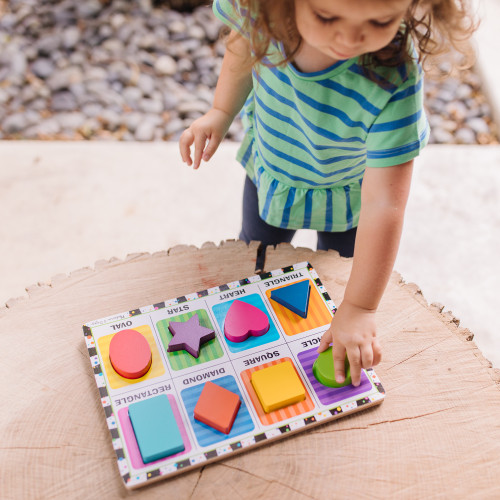 Melissa & Doug Chunky Puzzle 6pcs 12"X9"-Shapes MDCP-3730