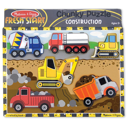 Fresh Start Chunky Puzzle 6pcs 12"X9"-Construction -MDCP-3726 - 000772037266