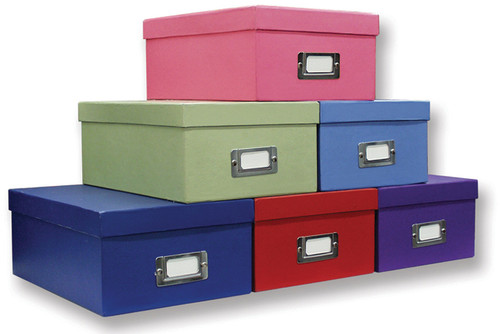 Pioneer Photo Storage Box-4.5"X8"X11.5" Assorted Solid Colors B1S - 023602618442