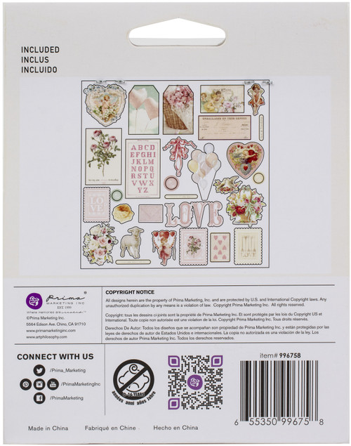 Magic Love By Frank Garcia Cardstock Ephemera 29/Pkg-Shapes, Tags, Words, Foiled Accents - 996758