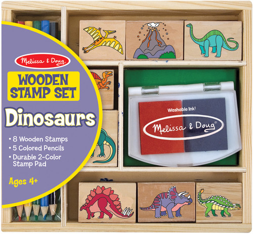 Wooden Stamp Set-Dinosaur -MDSS-1633 - 000772016339