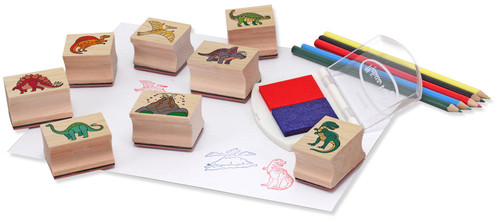 Wooden Stamp Set-Dinosaur -MDSS-1633