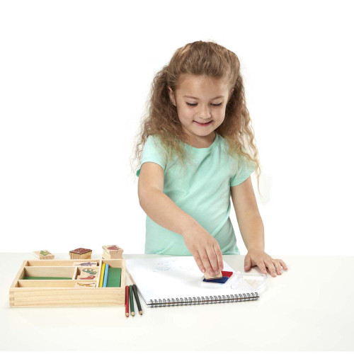 Melissa & Doug Wooden Stamp Set-Dinosaur - MDSS-1633 Melissa & Doug Wooden Stamp Set-Dinosaur - MDSS-1633
