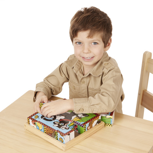 Melissa & Doug Wooden Cube Puzzle 16pcs 8"X8"-Farm - MD775 Melissa & Doug Wooden Cube Puzzle 16pcs 8"X8"-Farm - MD775
