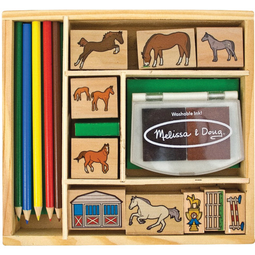 Wooden Stamp Set-Horses -MDSS-2410