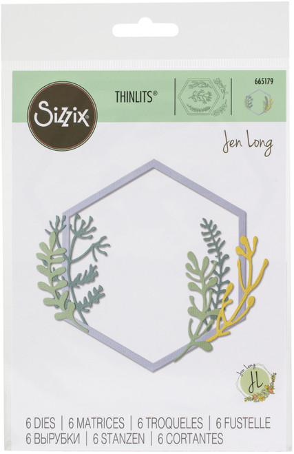 Sizzix Thinlits Dies By Jen Long 6/Pkg-Botanical Frame 665179 - 630454269861