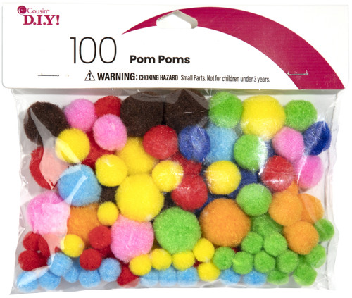 CousinDIY Pom-Pom Variety Pack 100/Pkg-Multi POMVP-799 - 191648095876